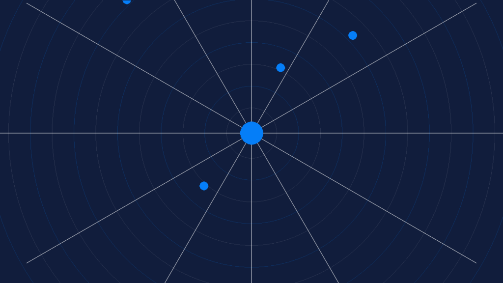 Abstract Tekhey brand graphic in navy and blue
