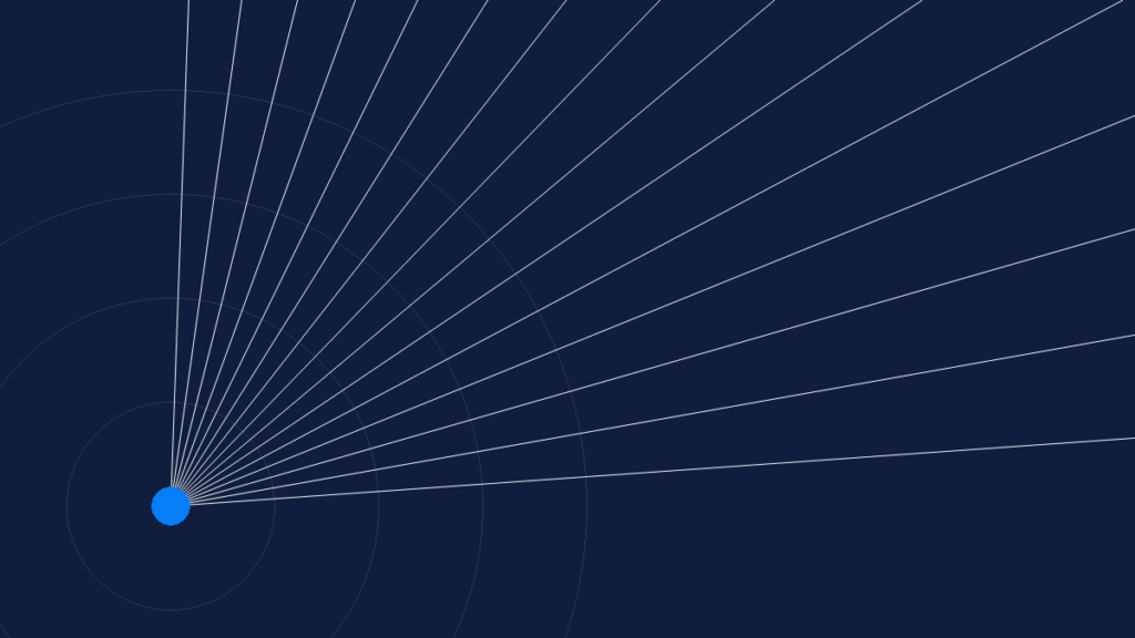 Abstract Tekhey brand graphic in navy and blue