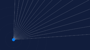 Abstract Tekhey brand graphic in navy and blue